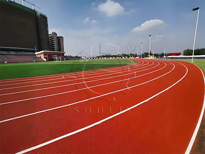Rubber runway in playground
