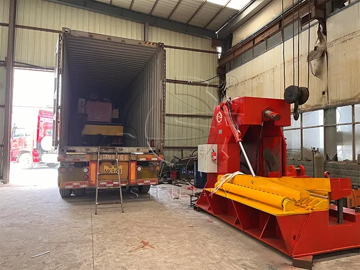 The tire recycling equipment completion and transportation