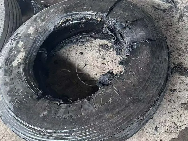 Debeaded Tire After Using Tyre Debeader