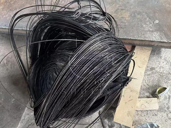 Removed Tire Bead Wire by Tire Debeader