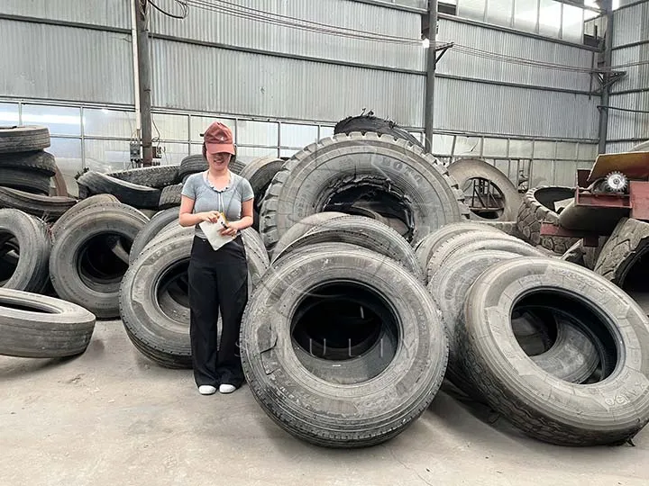 usine de recyclage de pneus